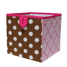 Bacati Butterflies/Ladybugs Storage Box, Pink/Chocolate, Small