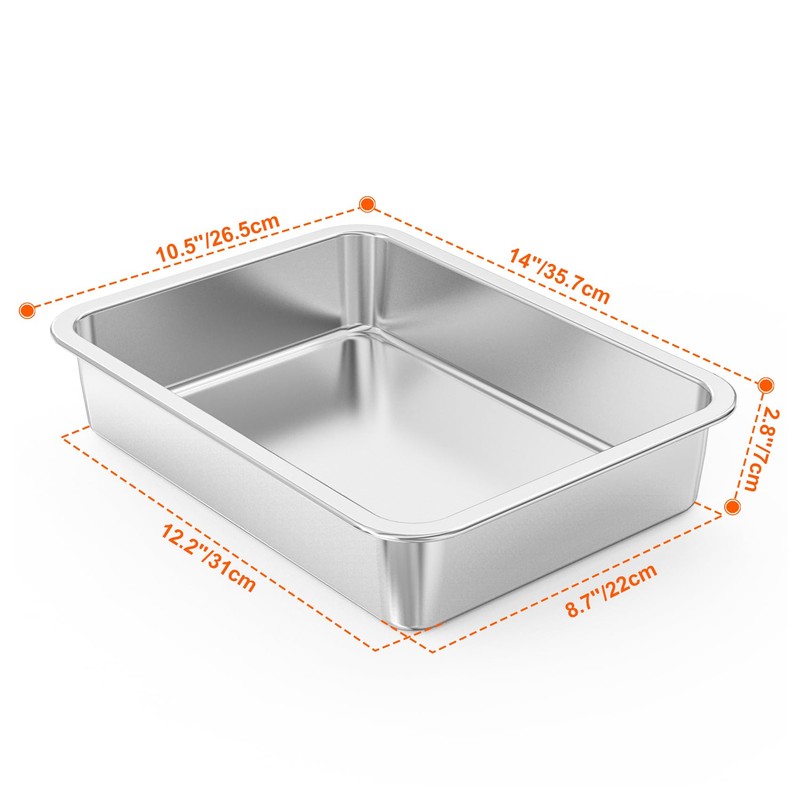 onlyfire Stainless Steel Baking Pan Barbeque Grilling Pan for Baking