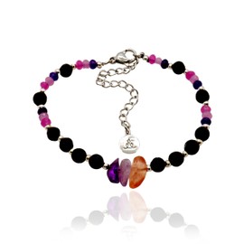 Samahdee Scentual Stones Serenitii Set: Amethyst, Lepidolite & Pink Opal Beaded Bracelet with Organic Bergamot & Lavender Essential Oils - Aromatherapy Diffuser Jewelry for Tranquility & Peace