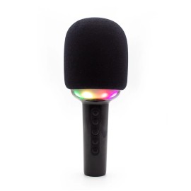 Zummy Bluetooth Karaoke Microphone with RGB Lights and Voice Changer - Black