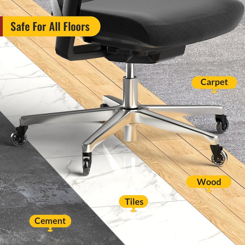 HOLKIE Office Chair Wheels Compatible with 1KEA 10x22mm Transparent ONLY