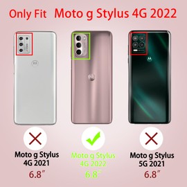 KuDiNi Moto G Stylus 2022 Case, G Stylus 4G Case for Women Glitter Crystal Bling Cute Butterfly Heart Floral Clear TPU Protective Cover with Kickstand+Strap (Rose Gold)