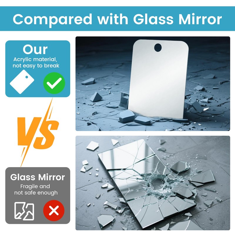Xuzimaoyi Fogless Shaving Mirror for Shower - Lightweight Acrylic Wall