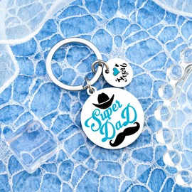 Wrpixe Super Dad Gifts Dad Birthday Gift from Daughter Son Funny Daddy Keychain Daddy Gifts for Men Dads Cool Father Gift for Papa Christmas Valentines Father Day Presents for Him Stocking Stuffers