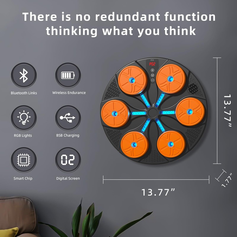 SenceHome Music Boxing Machine, Wall-Mounted Boxing Gym Equipment, Smart Music