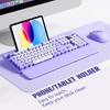 Hamile Wireless Keyboard and Mouse Combo, Retro Typewriter Style, Purple