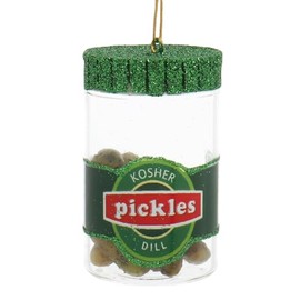 Cody Foster & Co Kosher Dill Pickles Blown Glass Hanging Ornament GO-9339-K