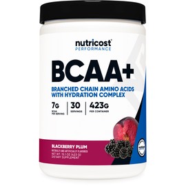 Nutricost BCAA + Hydration Powder (Blackberry Plum) 30 Servings - Branched Chain Amino Acids with Hydration Complex - Gluten-Free, Non-GMO