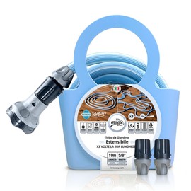 Magic Blue 10 Meters Expandable Knot Twist Resistant Garden Hose with Bag and Spray