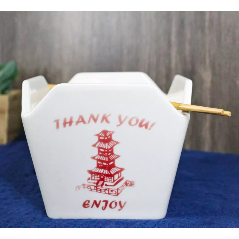 Oriental Buddha Pagoda Asian Takeout To Go Box Serving Bowl