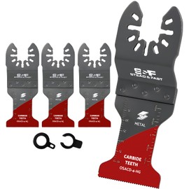 Carbide Oscillating Tool Blades 4-Pack,Multitool Blades Carbide, Universal Fit for Quick Release, Oscillating Saw Blades for Metal, Hard Materials, Nail, Screws, Bolts by S&F STEAD & FAST