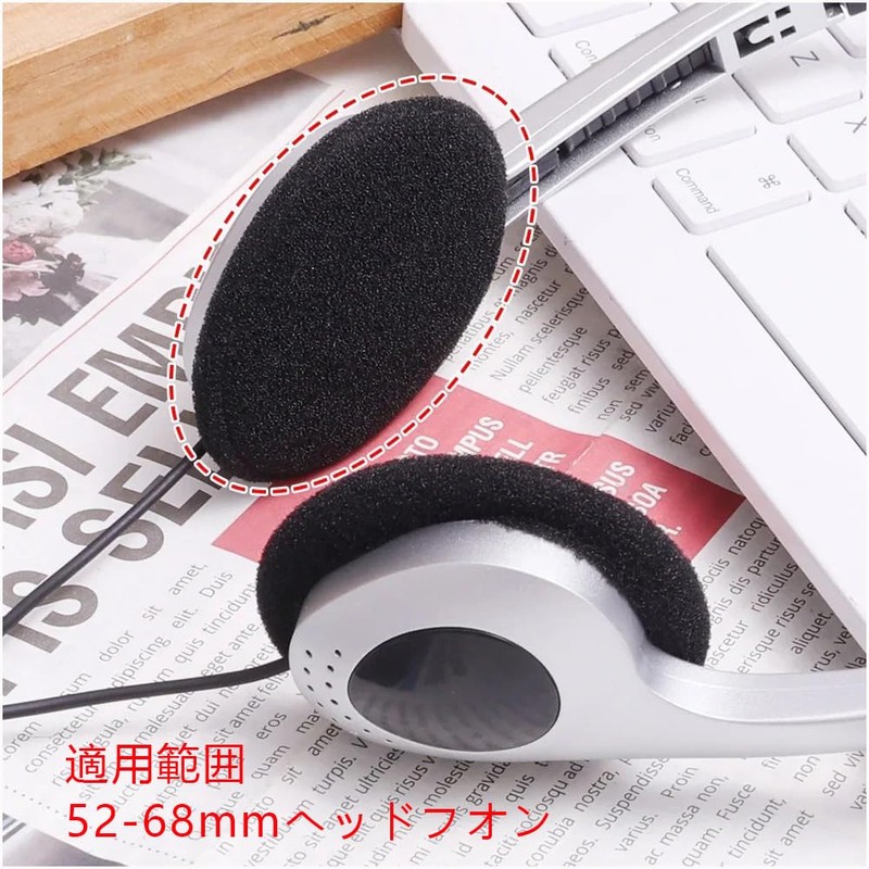 YJRUNFU Headphone Cover Ear Pad Headset Sponge Diameter 55mm Sponge