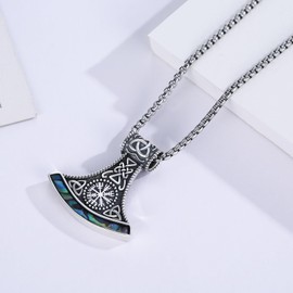 YueYuan Viking Necklace for Men 925 Sterling Silver Viking Pendant Viking Jewellery Gifts for Men Husband Boy, Sterling Silver, No Gemstone