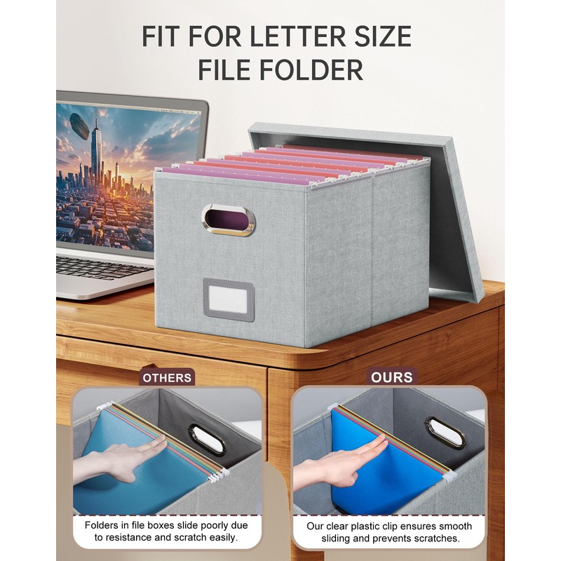 Oterri File Organizer, File Box, File Cabinet for Letter File