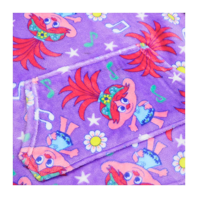 Trolls Girls Hoodie, Oversized Hoodie Blanket Lounge Wear, One Size