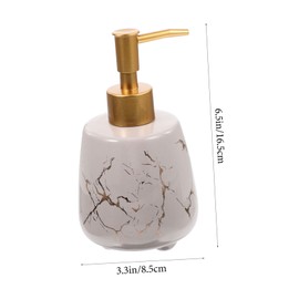 IWOWHERO Gray Marble Pattern Press Pump Soap Dispenser Bottle for Bathroom Countertops Reusable Empty Liquid Shampoo and Hand Soap Container with Leak Seal Suitable for Lotion Body Wash
