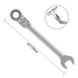 Skweawert 5/8 Inch Flex-Head Ratcheting Combination Wrench SAE 72 Teeth 12 Point Ratchet Box Ended and Open End Spanner Tools, Flexible Head Gear Wrench, Heat-Treated CR-V