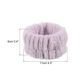 PATIKIL 4.3" x 2.4" Face Wristband Towel, 2 Pcs Washing Spa Bands Microfiber Soft Prevent Water Flow Down Arms and Floor for Armband Headband Strap, Purple