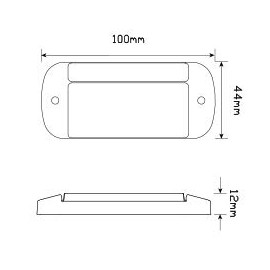 LED Autolamps 12-24V Reflective Side Marker Lamp Bulk Pack, 100 mm x 44 mm x 12 mm Size, 40 cm Cable Length