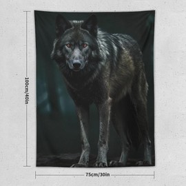 BHTLARNGY Wild Animals Tapestry, Forest Tapestry Wall Hanging, Cool Wolf Aesthetic Tapestries Wall Art Home Decor for Bedroom Living Room 30"x40"