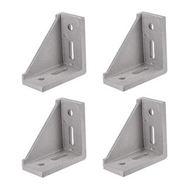sourcing map Corner Bracket Gusset, 80mm x 80mm for 4040 Series Aluminum Extrusion Profile, 4 Pcs (Silver)