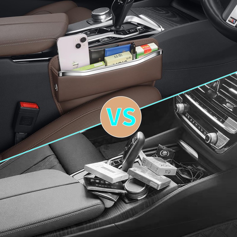 HOLDCY Car Seat Gap Filler Organizer - Leather Console Side