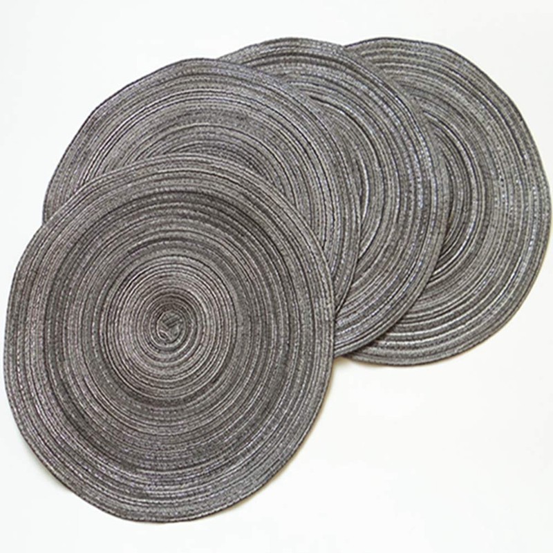 Egurs Set of 6 Round Place Mats 38 cm Braided