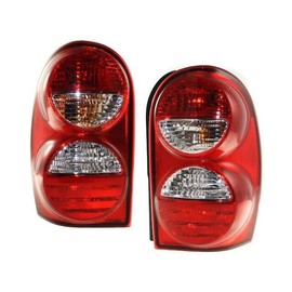 Marketplace Auto Parts Tail Light Assembly Set of 2 - Compatible with 2005-2007 Jeep Liberty (without Rear Fog Lamps, with Clear Turn Lens, without Air Dam)