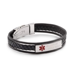 LinnaLove Allergic to penicillin Bracelet Ajustable Leather wrap Medical Alert Bracelets