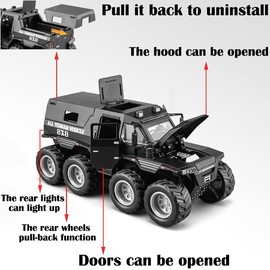 Toy Pickup Truck Model 1/24 Black Alloy Collectibles Die-cast Vehicles with Sound and Light