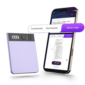 OEQ AI Voice Recorder,64GB AI Speech Processor with Simultaneous Interpretation & Real-timeTranscription Powered by ChatGPT with App Control for Students/Creatives/Journalist in Meetings - Color: Purple
