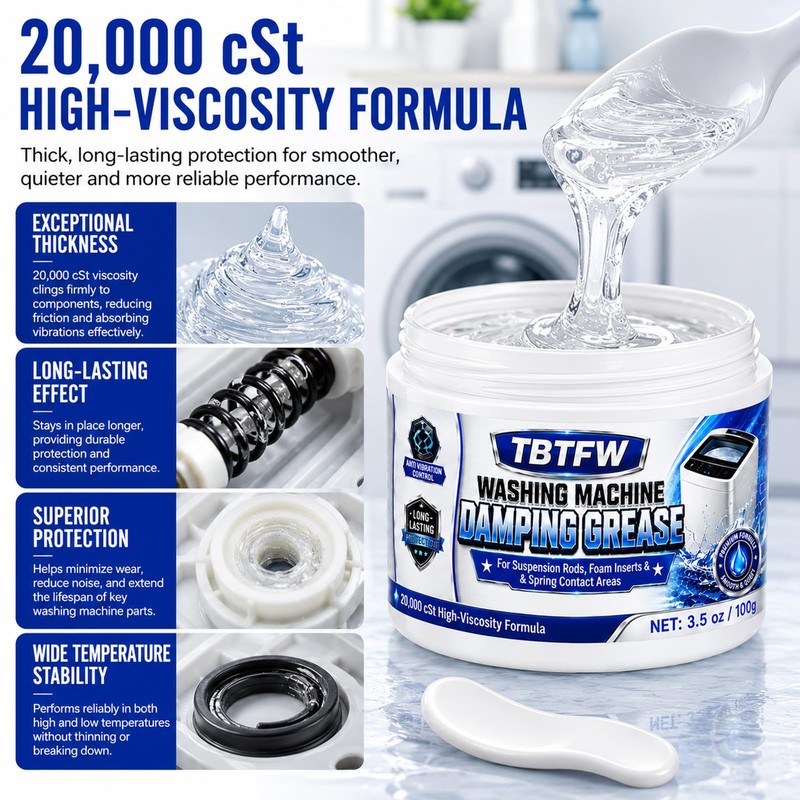 TBTFW Washing Machine Damping Grease,20,000 CST Suspension Rod Grease-3.5oz