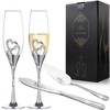 VARLKA - Juego de cuchillos para tartas de boda, copas
