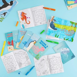 JOYIN 24Pcs Ocean Coloring Books for Kids, Bulk Sea Animal Mini Coloring Activity Books f for Party Favors Birthday Party Gifts, Classroom Goodie Bags Stuffers Boys Girls