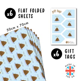 30th Birthday Wrapping Paper - 6 Sheets Of Gift Wrap - Holy Sh*t 30 Years Old - Funny Wrapping Paper Men Women - Age Thirty - Rude Gifts For Friends - Recyclable - By Central 23