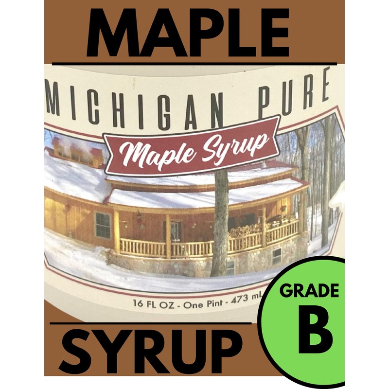 All Natural, 100% Pure, B Grade, Maple Syrup, 16 Oz.