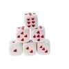 WeLoveDice - Dice White with Red Hearts - Made in