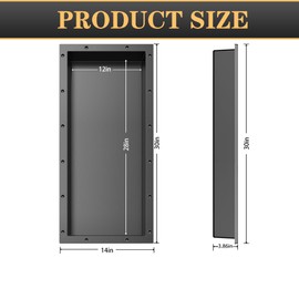 XZETORA Shower Niche SMC Material 12X28（Outside 14x30） in Niche for Shower Wall Shower Niches Ready for Tile Shelf Black