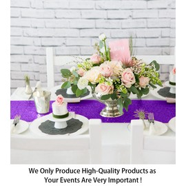 ShinyBeauty 12" x 108" Sequined Table Runner - Purple