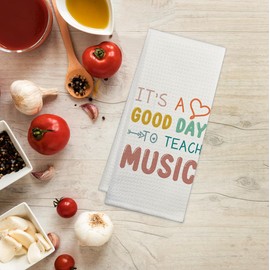 GICHUGI It's a Good Day to Teach Music Kitchen Towels Dishcloths,Music Teacher Appreciation Gifts Decorative Dish Towels Hand Towels Tea Towels,Thank You Gifts for Music Teacher