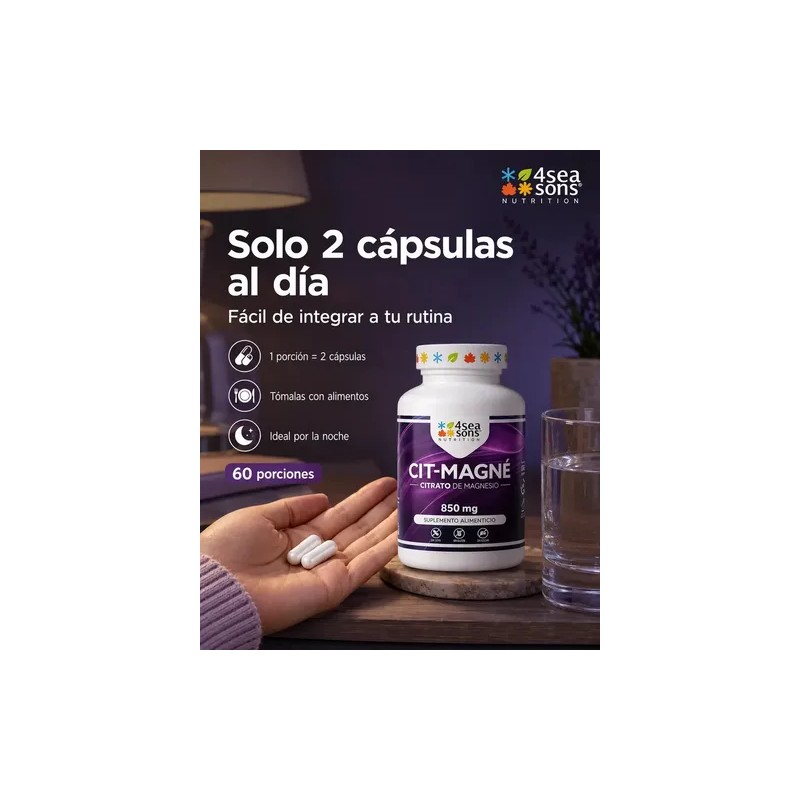 Seasons Nutrition Cit Magné Citrato Magnesio 850 Suplemento Alimenticio Fórmula