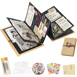 Álbum de Fotos,Scrapbook,con 84 Pegatinas,8 Bolígrafos de Colores,5 Plantillas,1 Fijo,Álbumes de Recortes de Bricolaje,para Regalos de Cumpleaños,Navidad,Parejas,Aniversarios de Boda
