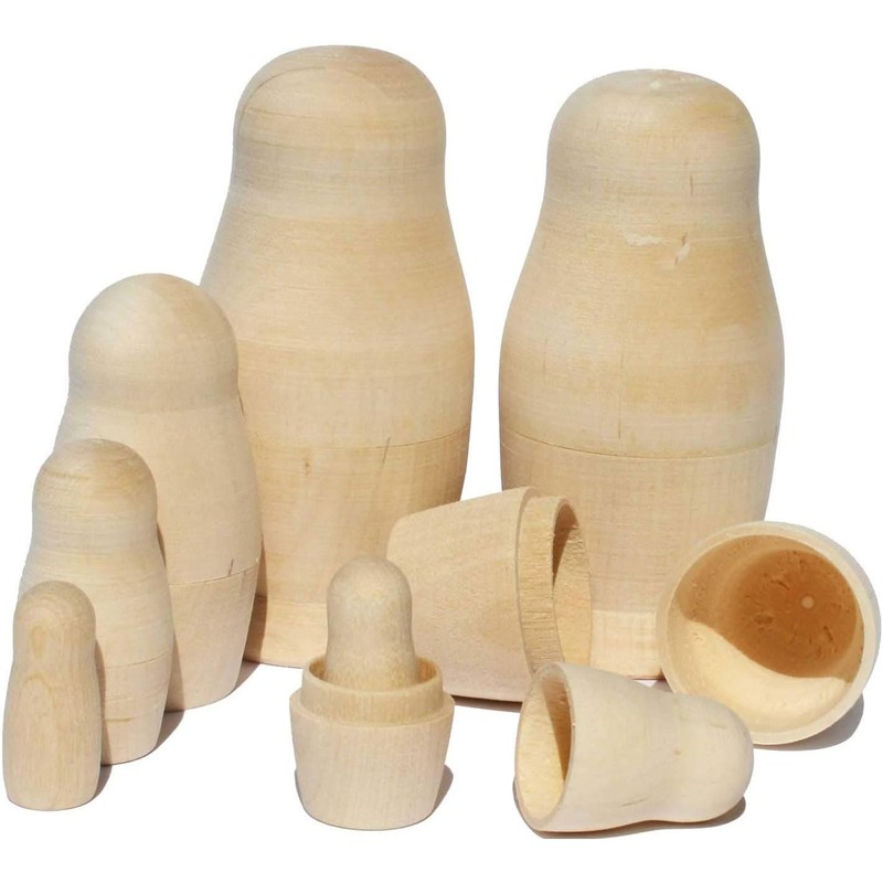 N_FROMM Matryoshka Blank Matryoshka Dolls Babushka Blank Wooden Figures for