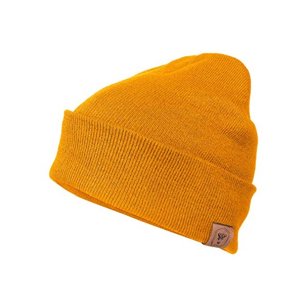 OZERO Knit Hat Winter Hats Warm Beanie Thick Lining for Men and Women Maize Yellow