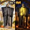 1pc Halloween Glowing Skull Skeleton Ghost Decoration, Hanging Gauze Ghost