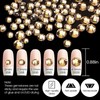 2120 Pcs Champagne Gold Crystal Nail Charms Rhinestones Round Beads