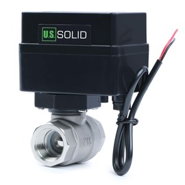 Motorized Ball Valve- 1/2" Stainless Steel Ball Valve with Standard Port, 9-36V AC/DC, 2 Wire Auto Return Setup, Normally Closed (N/C) by U.S. Solid