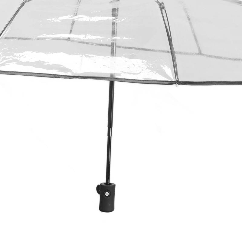 Compact Umbrella Black Transparent Automatic Design Sturdy Structure Travel Umbrella