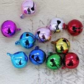 50 Pcs BetterJonny 0.6 inch (16 mm) Tin Bell, Christmas Bell, Colorful Bell, Decorative Bell, Cute Bell, Event Christmas Decoration, DIY Crafts, Amulet