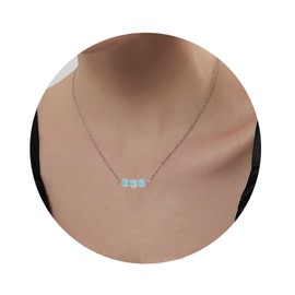 Aquamarine Necklace Stocking Stuffers for Women Dainty 925 Sterling Silver Blue Aquamarine Jewelry Choker Necklace March Birthstone Crystal Gemstone Necklace for Women